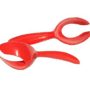 Tupperware Set of 2 Gadgets Whole Egg Scoops Spoon Dippers Lifters ` Holiday Red